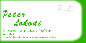 peter lokodi business card